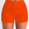 Mid Waisted Orange Swimwear Shorts