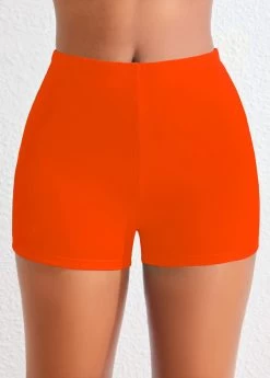 Modlily 48 Mid Waisted Orange Swimwear Shorts