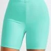 High Waisted Mint Green Swim Shorts