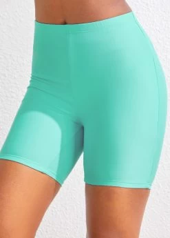 High Waisted Mint Green Swim Shorts -Modlily 319923 P 16738684158042