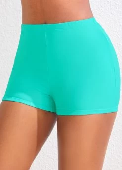Mid Waisted Cyan Swimwear Shorts -Modlily 319951 P 16739419630962