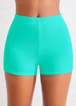 Mid Waisted Cyan Swimwear Shorts