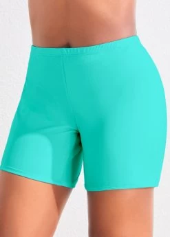 High Waisted Plus Size Cyan Swimwear Shorts 5 High Waisted Plus Size Cyan Swimwear Shorts -Modlily 319952 P 16739419576452