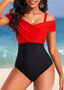 Criss Cross Black Contrast One Piece Swimwear 8 Criss Cross Black Contrast One Piece Swimwear -Modlily 320084 P 16721391740183