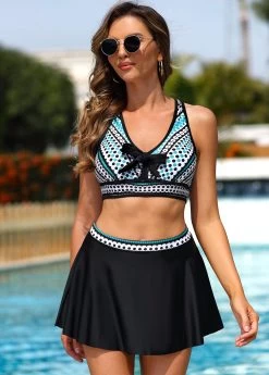 Bowknot High Waisted Polka Dot Bikini Set -Modlily 322713 P 16774946518006