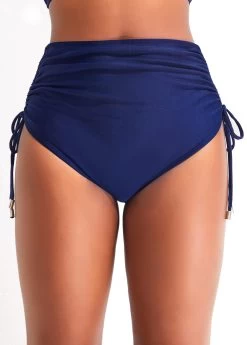 Modlily 42 High Waisted Navy Drawstring Bikini Bottom