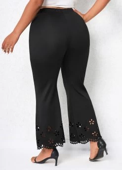 Black Burn Out Printing Plus Size Pants 4 Black Burn Out Printing Plus Size Pants -Modlily 323635 P 16787616809141