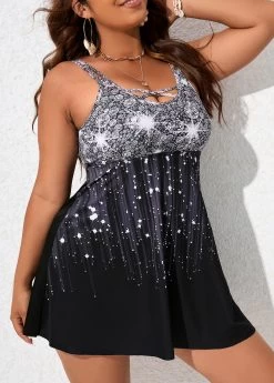 High Waisted Plus Size Swimdress And Panty -Modlily 323899 P 16787616741853