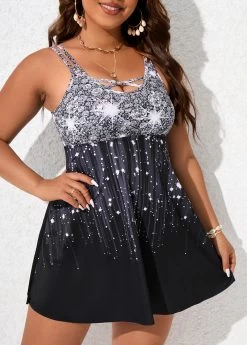 High Waisted Plus Size Swimdress And Panty