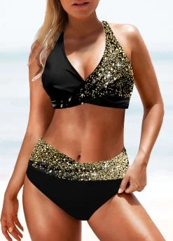 Criss Cross Gold Shinning Bikini Set -Modlily 324827 P 1675759044969