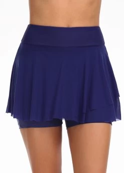Cross Hem Mid Waisted Royal Blue Pantskirt -Modlily 325115 P 16771415241582