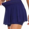 Cross Hem Mid Waisted Royal Blue Pantskirt