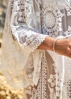 Embroidered White Cage Neck Sheer Cover Up 11 Embroidered White Cage Neck Sheer Cover Up -Modlily 325670 P 16757669003535