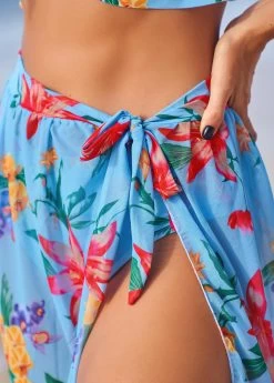 Ruffle Mid Waisted Floral Print Bikini Sets -Modlily 326877 P 16781922324485