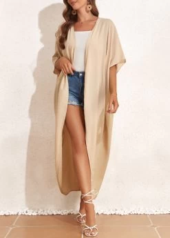 Tie Light Coffee Belted Cover Up -Modlily 327156 P 16806047047342