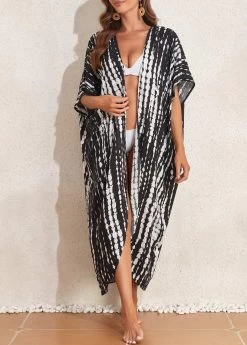 Tie Dye Lightweight Black Cover Up -Modlily 327160 P 16805031774472
