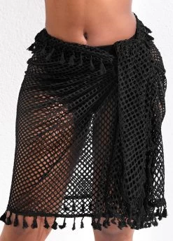 Mesh Black Tassel Multi-Way Cover Up 9 Mesh Black Tassel Multi-Way Cover Up -Modlily 327490 P 16784442755813