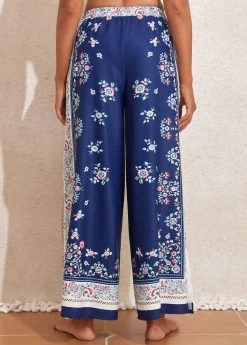 Split Tribal Print Navy Cover Up -Modlily 327565 P 16805026600943