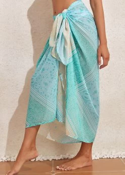 Tie Tribal Print Mint Green Sarong 9 Tie Tribal Print Mint Green Sarong -Modlily 327566 P 16805026120434
