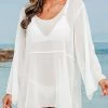 White Long Sleeve Lightweight Cover Up