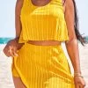 Layered High Waisted Yellow Bikini Set
