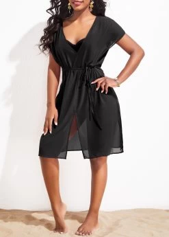 Breathable Red Tie Side Cover Up -Modlily 328787 P 16782742814142