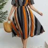 Multi Color Plus Size Short Sleeve Dress