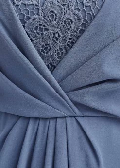 Plus Size Dusty Blue Lace Maxi Dress -Modlily 332752 P 16844069499145