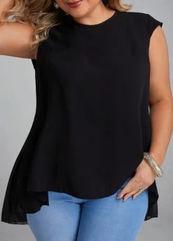 Black Breathable Plus Size Short Sleeve T Shirt -Modlily 333140 P 16850858777903