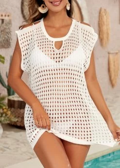 Cut Out Design Hole White Cover Up -Modlily 333563 P 16847357612415