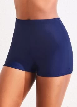 Stretch Mid Waisted Navy Swim Shorts -Modlily 336413 P 16871565515192