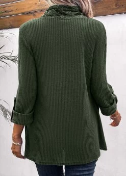 Plus Size Olive Green Fake 2in1 T Shirt -Modlily 336500 P 16908047554801