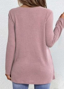 Plus Size Pink Fake 2in1 Plaid T Shirt -Modlily 339131 P 1695026538923