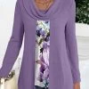 Plus Size Purple Fake 2in1 T Shirt