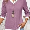 Plus Size Dark Reddish Purple Patchwork T Shirt